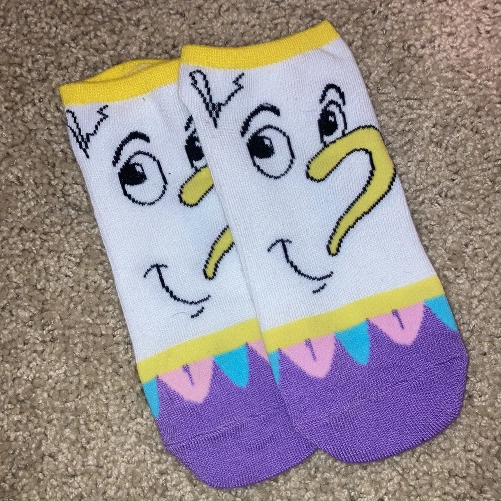 FINAL DROP🚨 NWOT Womens Disney Chip Beauty and the Beast ankle socks - Picture 1 of 2